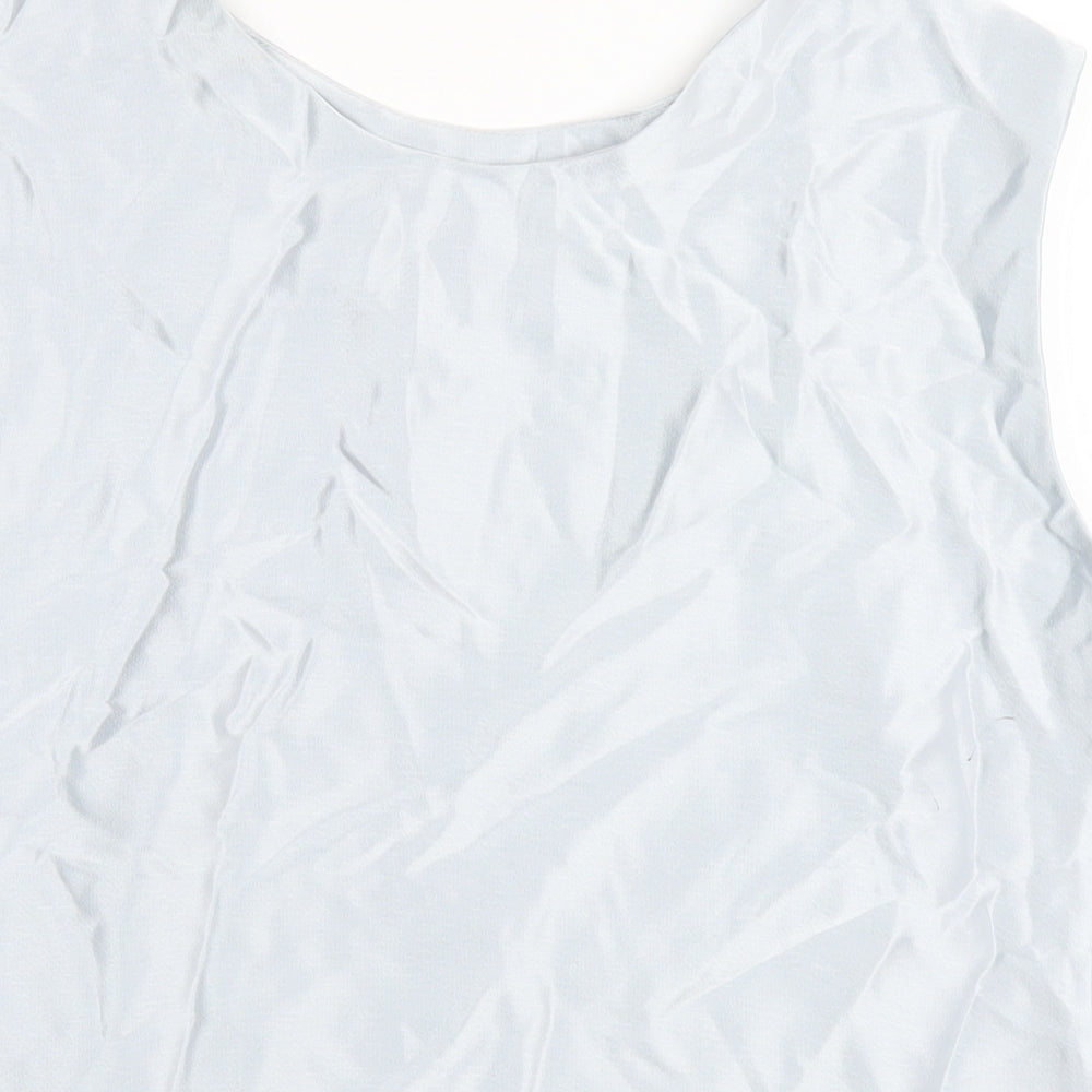Tom Bowker Womens Blue Polyester Basic Tank Size 16 Round Neck