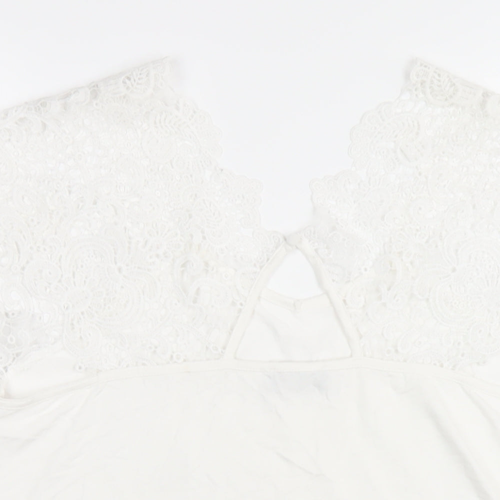 Womens UK Size XL Klass White Viscose T-Shirt