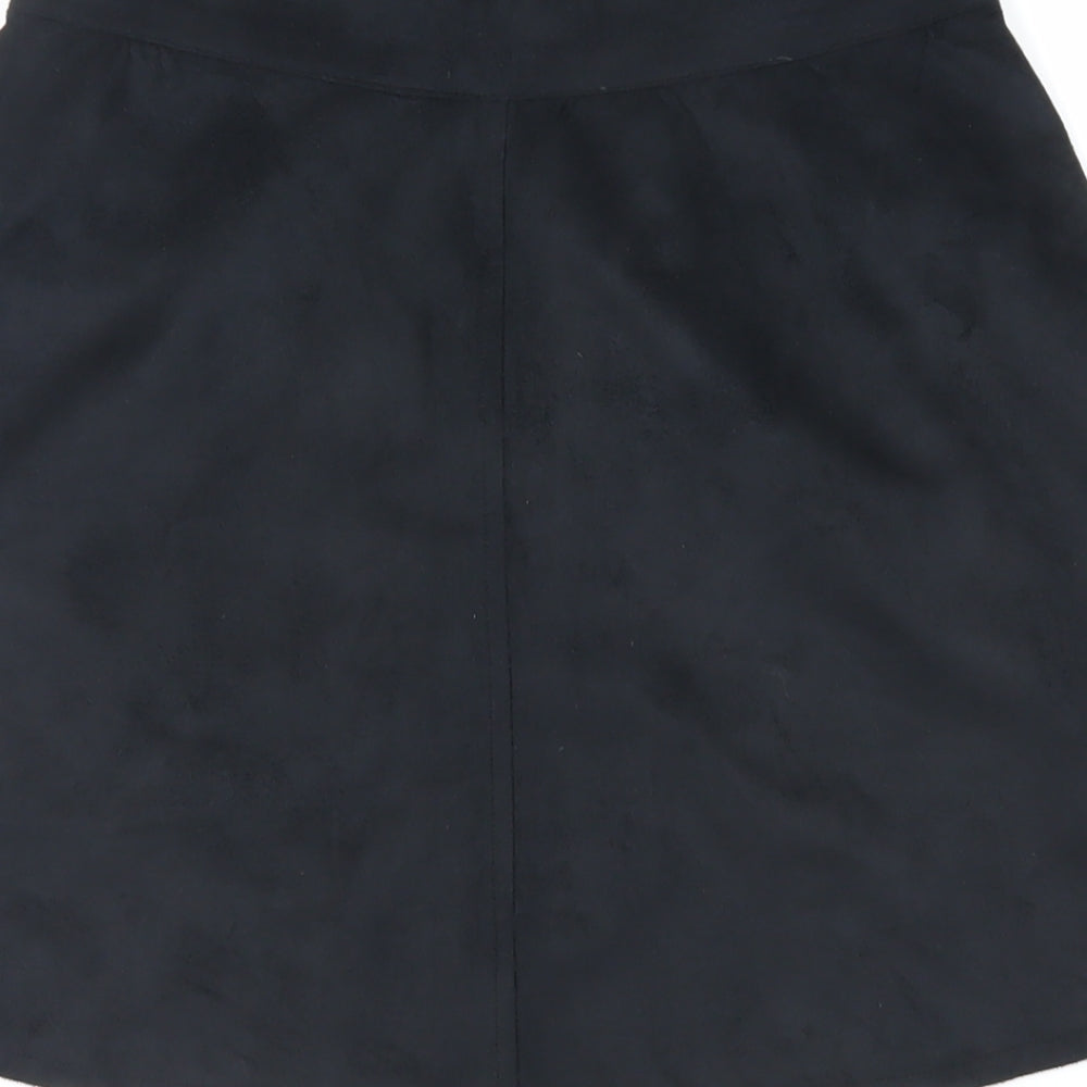 Select Womens Black Polyester Mini Skirt Size 6 Zip - Pockets
