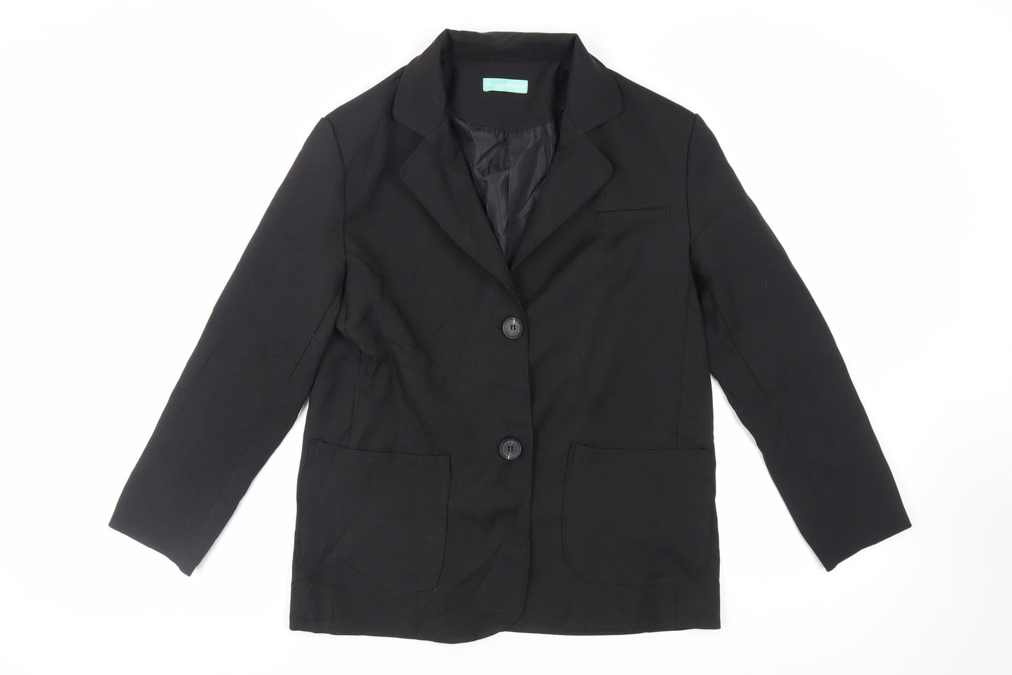 Moses Queen Womens Black Jacket Blazer Size M Button