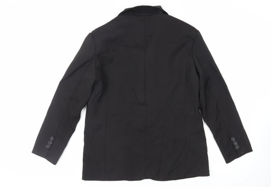 Moses Queen Womens Black Jacket Blazer Size M Button