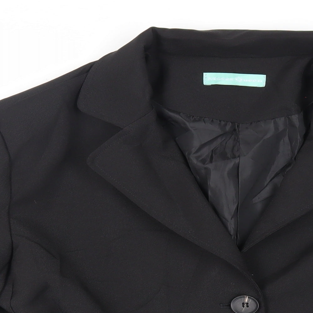 Moses Queen Womens Black Jacket Blazer Size M Button