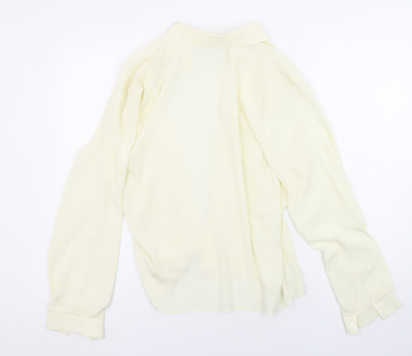 St Michael Womens Ivory Polyester Basic Blouse Size 14 Collared - Embroidered
