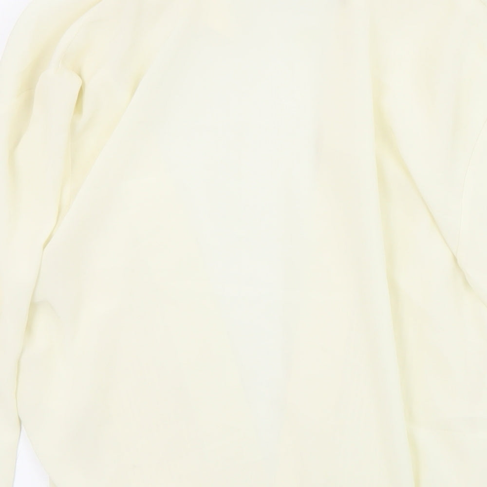 St Michael Womens Ivory Polyester Basic Blouse Size 14 Collared - Embroidered