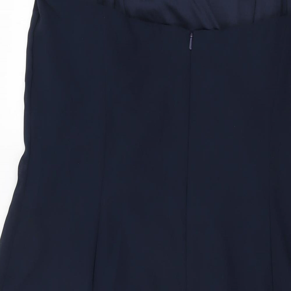 Dessy Collection Womens Blue Polyester A-Line Size 18 Sweetheart Zip