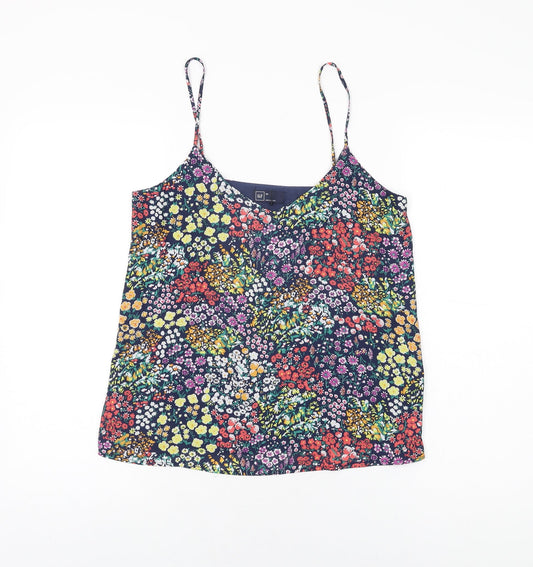 Gap Womens Blue Floral Polyester Camisole T-Shirt Size XS V-Neck