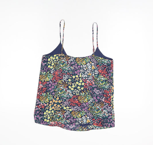 Gap Womens Blue Floral Polyester Camisole T-Shirt Size XS V-Neck