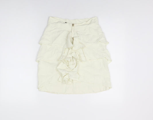 Temperley Womens Ivory Acetate A-Line Skirt Size 10 Zip