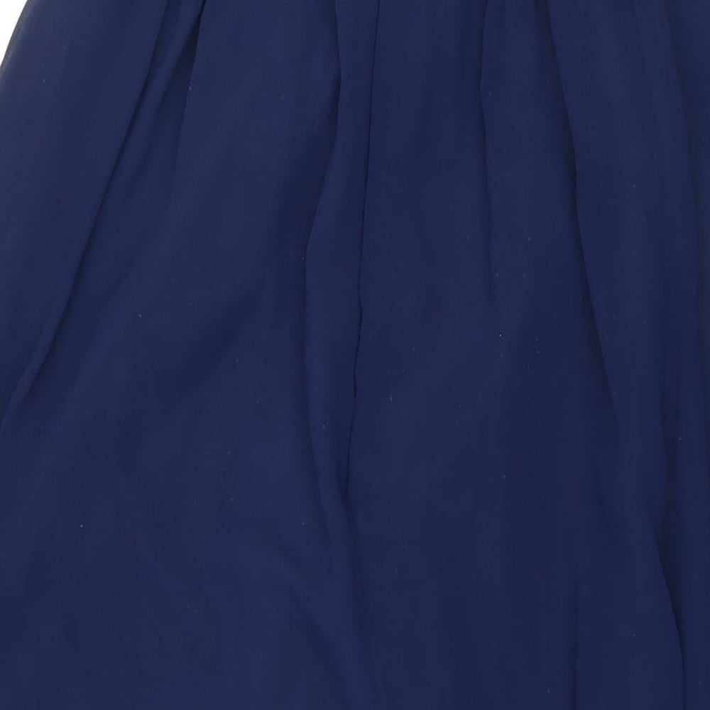 Wedding Womens Blue Polyester Ball Gown Size 6 Sweetheart Zip - Strapless