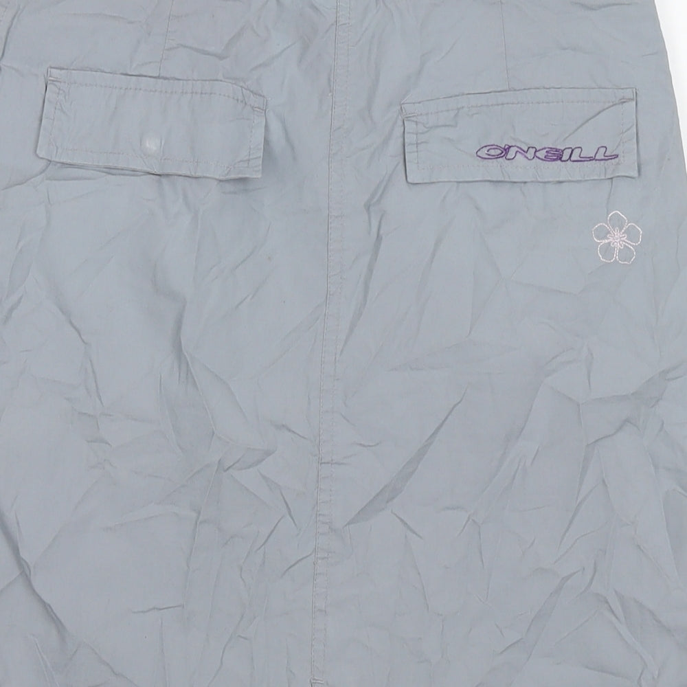 O'Neill Womens Grey Cotton A-Line Skirt Size XS Zip - Flowers