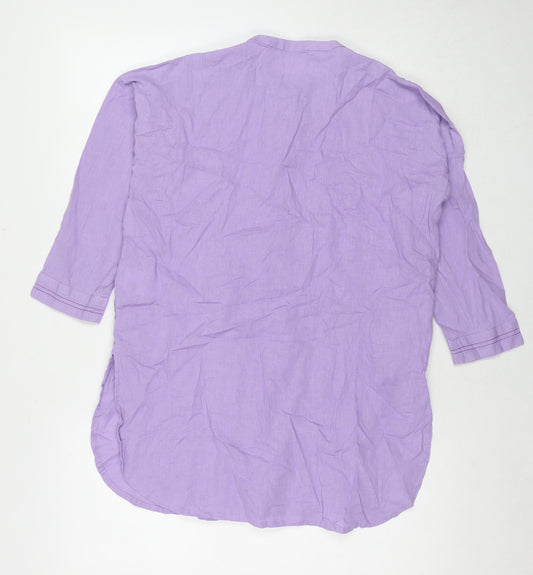 Womens UK Size 6 Khaadi Purple Linen Button-Up