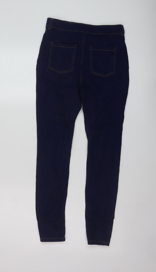 Denim & Co. Girls Blue Cotton Skinny Jeans Size 13-14 Years Regular Button