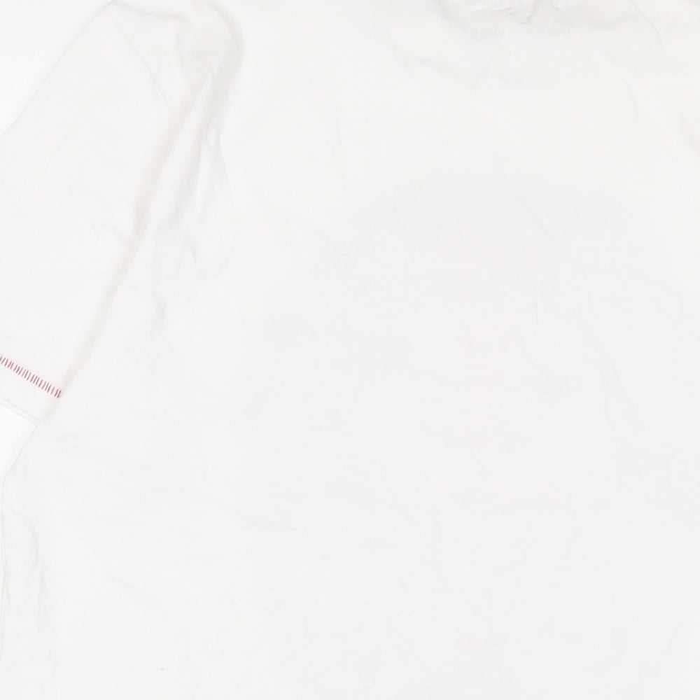 England Mens White Cotton T-Shirt Size L Crew Neck