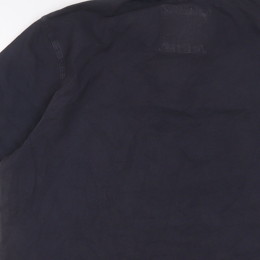 Crew Clothing Mens Blue Cotton Polo Size XL Collared Button - Embroidered