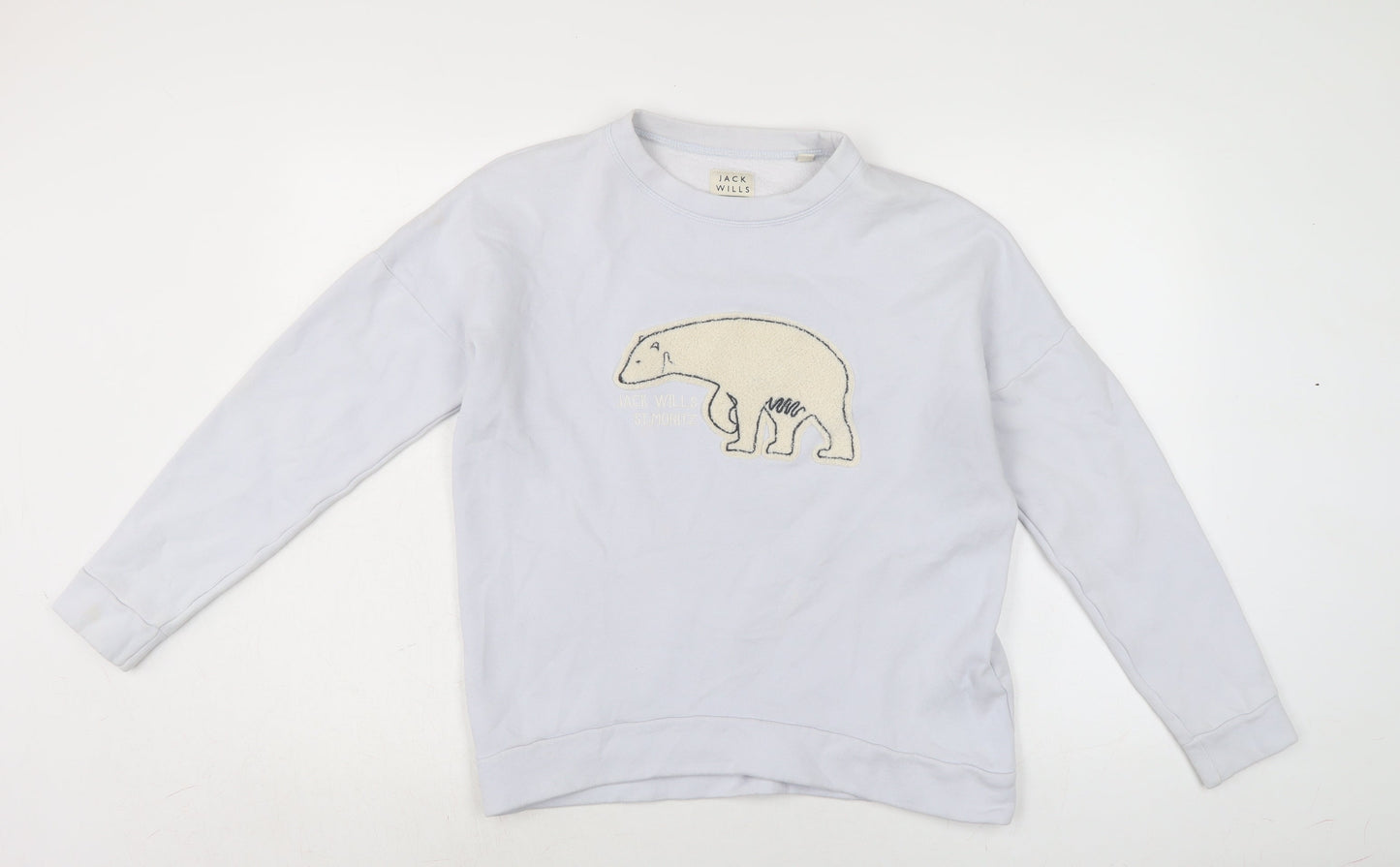 Jack Wills Womens Blue Cotton Pullover Sweatshirt Size 8
