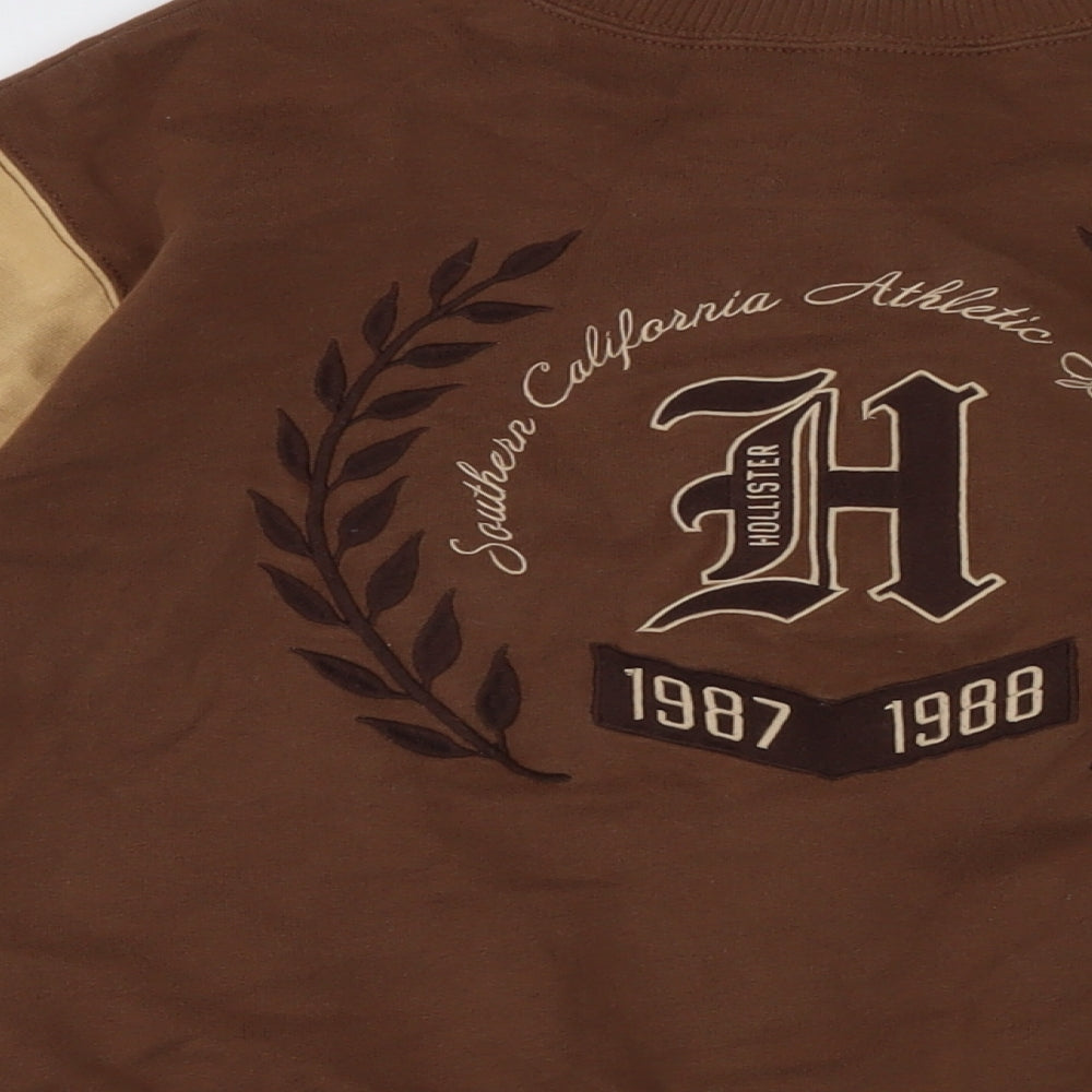 Hollister Mens Brown Cotton Cardigan Sweatshirt Size XS