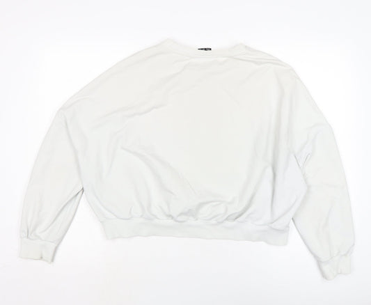 Joy By Lily Womens Grey Cotton Pullover Sweatshirt Size L