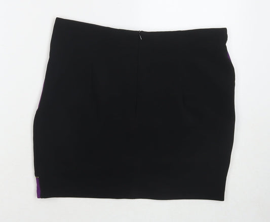 River Island Womens Multicoloured Geometric Polyester A-Line Skirt Size 12 Zip