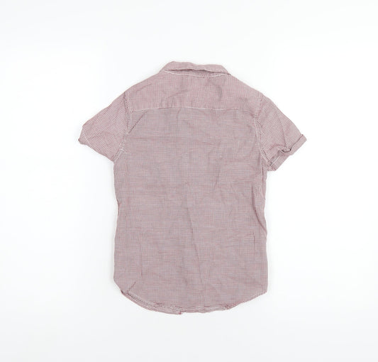 Autograph Boys Red Check Cotton Basic Button-Up Size 7-8 Years Collared Button