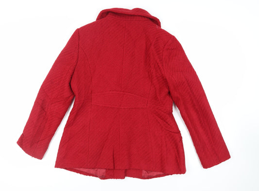Debenhams Womens Red Jacket Size 14 Button
