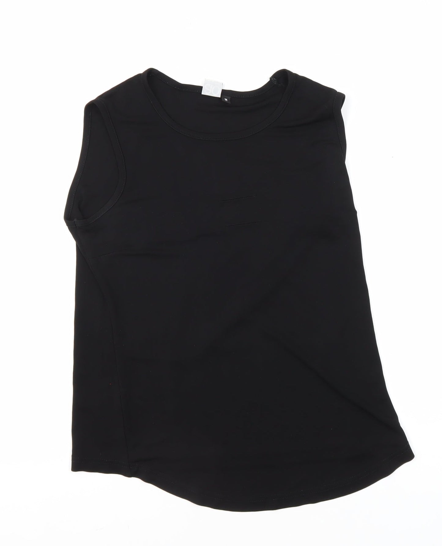 Ally Capellino Womens Black Acetate Basic Blouse Size M Round Neck