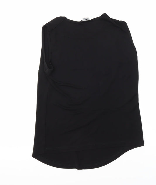 Ally Capellino Womens Black Acetate Basic Blouse Size M Round Neck