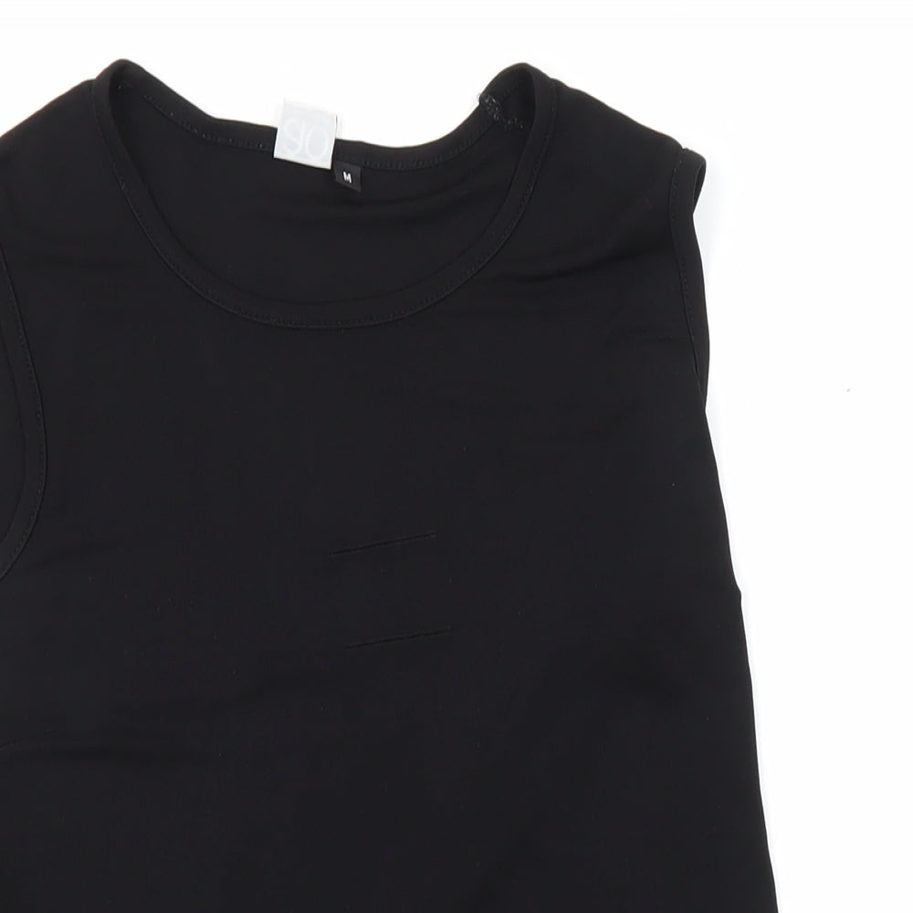 Ally Capellino Womens Black Acetate Basic Blouse Size M Round Neck