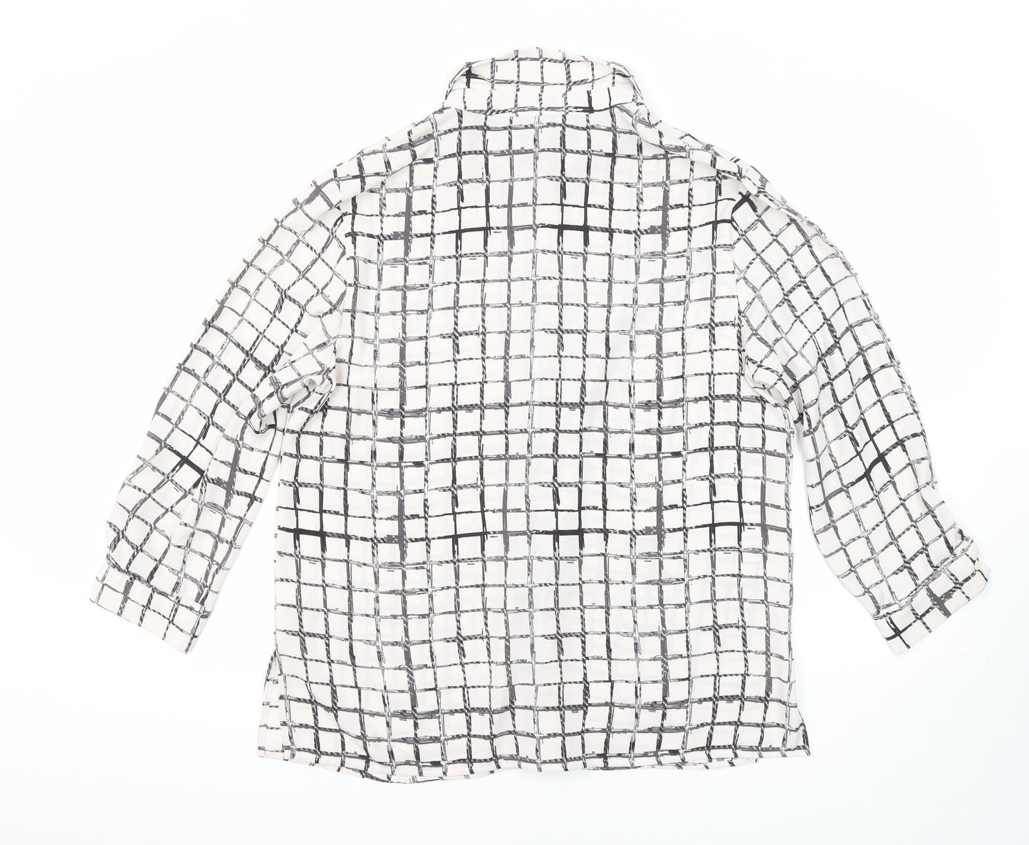 Linea Womens Multicoloured Check Polyester Tunic Blouse Size 16 Collared