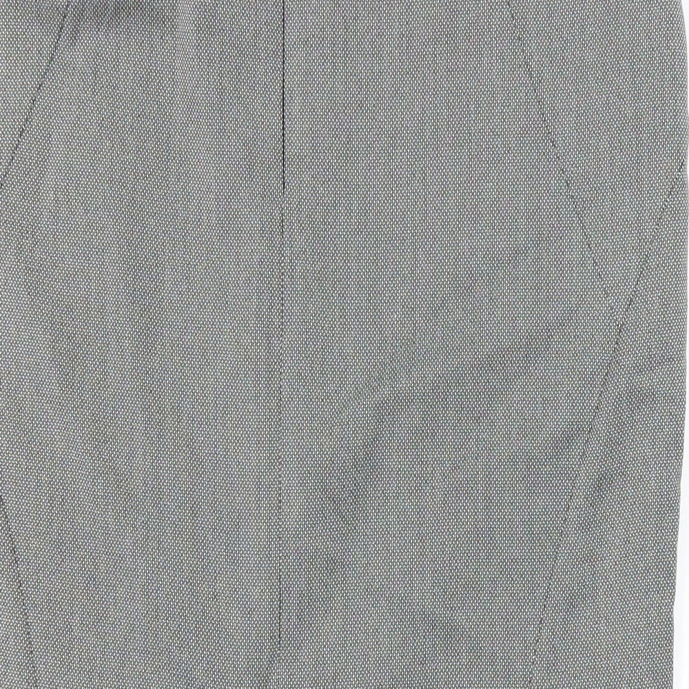 Brand and care label for Principles women’s grey polyester straight & pencil skirt, size UK 14, zip - lined