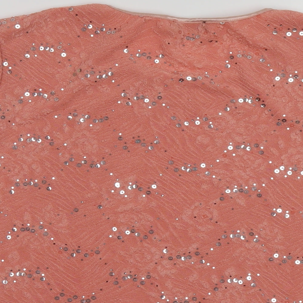 Anna Rose Womens Orange Polyester Basic T-Shirt Size 2XL Crew Neck