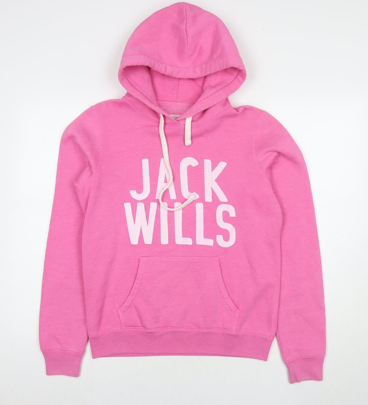 Jack Wills Womens Pink Cotton Pullover Hoodie Size 12 Pullover - Logo