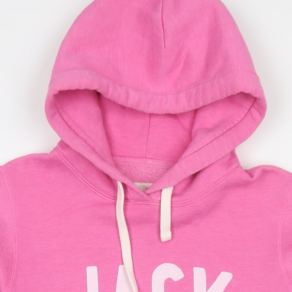 Jack Wills Womens Pink Cotton Pullover Hoodie Size 12 Pullover - Logo