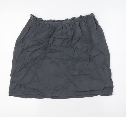 Kookai Womens Grey Lyocell A-Line Skirt Size 10 Zip