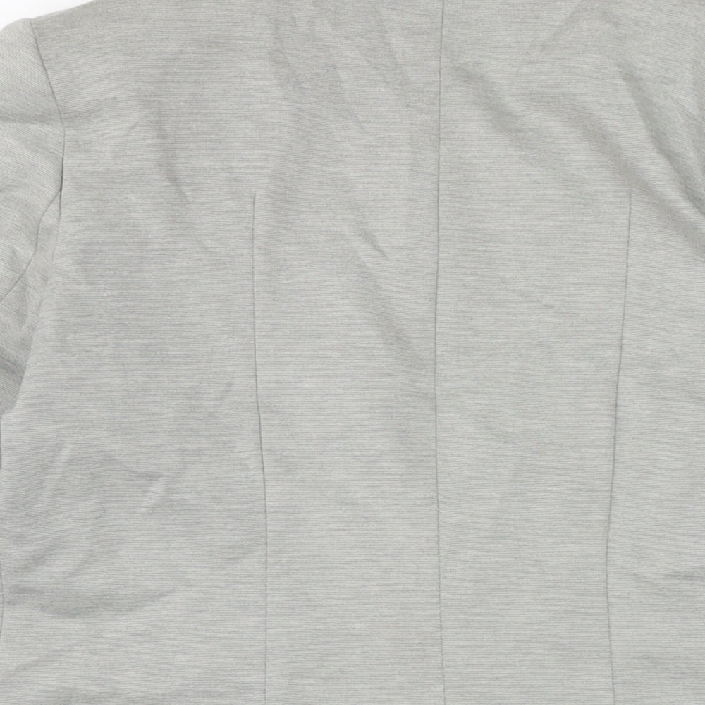 Brand and care label for Miss Selfridge women’s grey jacket, size UK 10