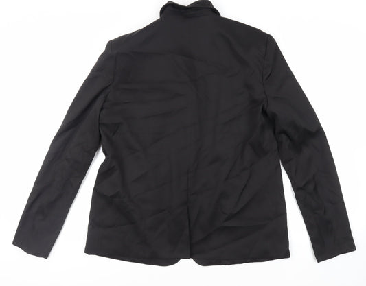 Misspap Womens Black Jacket Blazer Size 14 Button