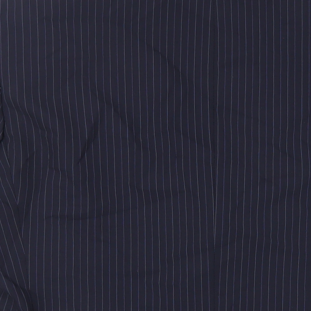 Marks and Spencer Mens Blue Striped Wool Jacket Suit Jacket Size 40 Regular