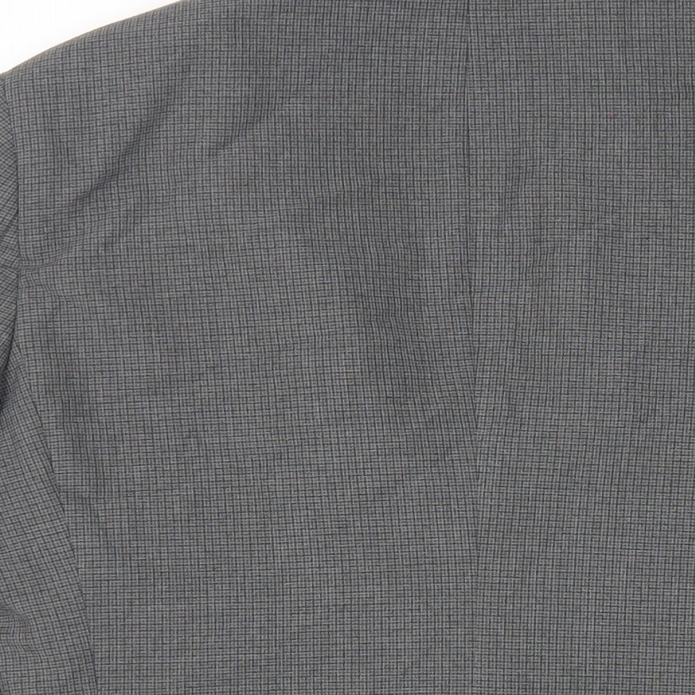 ASOS Mens Grey Plaid Polyester Jacket Suit Jacket Size 40 Regular
