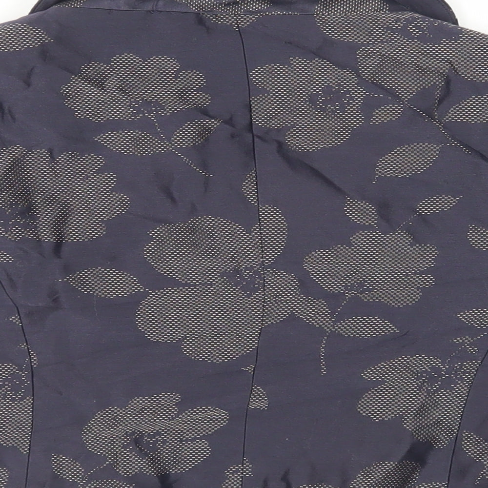 Fenn Wright Manson Womens Blue Floral Jacket Size 8 - Open