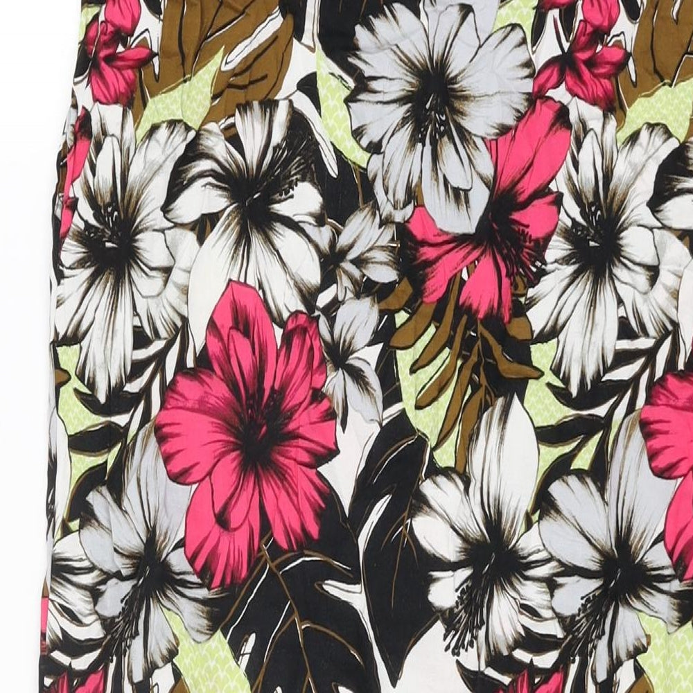 NEXT Womens Multicoloured Floral Viscose Maxi Skirt Size 8 Drawstring