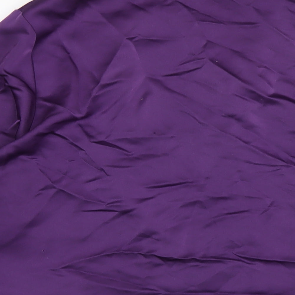 Marks and Spencer Womens Purple Polyester Basic Button-Up Size 14 Collared