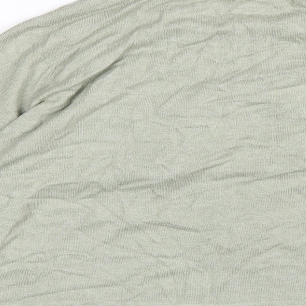 Disney Womens Green Viscose Cropped T-Shirt Size S Round Neck - Mickey Mouse