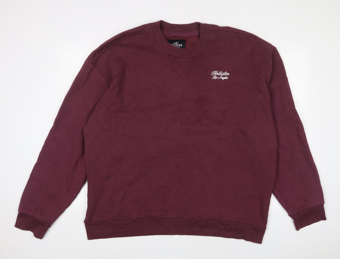 Hollister Mens Purple Cotton Pullover Sweatshirt Size 2XL - Embroidered
