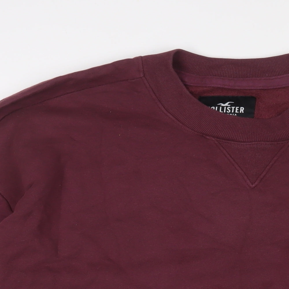 Hollister Mens Purple Cotton Pullover Sweatshirt Size 2XL - Embroidered