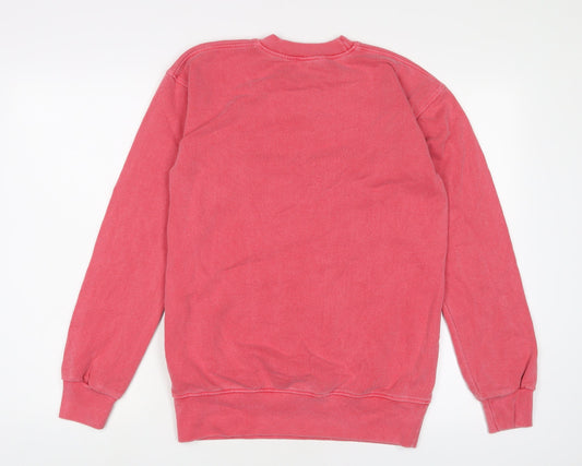 PRETTYLITTLETHING Womens Pink Cotton Pullover Sweatshirt Size XS Pullover - Logo