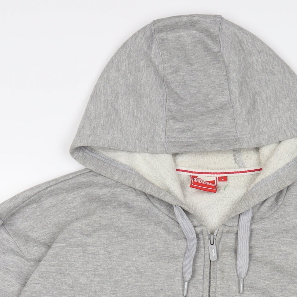 Slazenger Mens Grey Cotton Full Zip Hoodie Size L