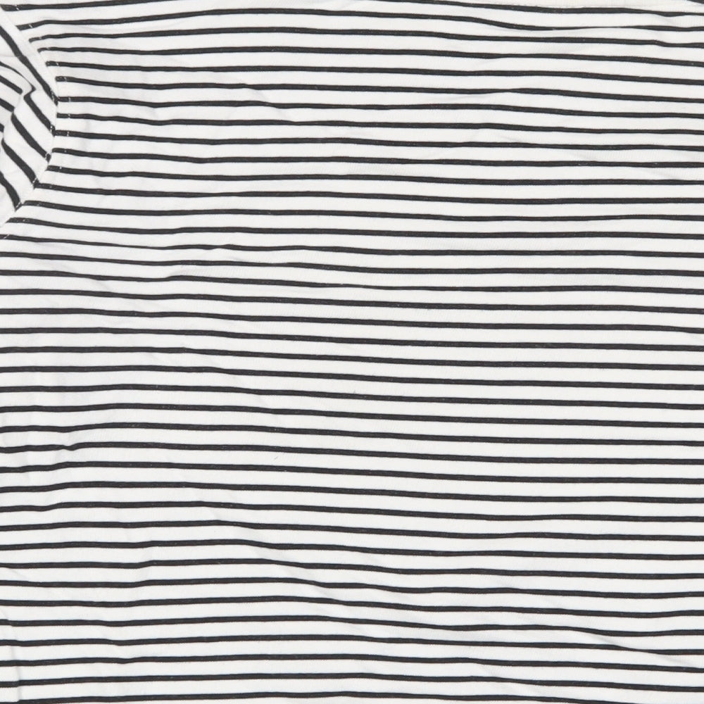 Marks and Spencer Womens White Striped Cotton Pullover Sweatshirt Size S Pullover