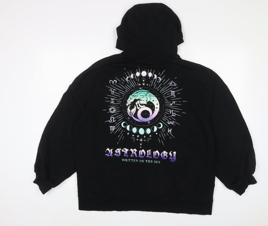 H&M Womens Black Cotton Pullover Hoodie Size M Pullover