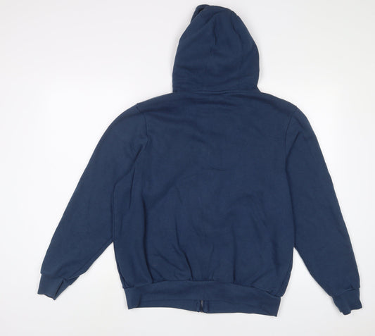 Slazenger Mens Blue Polyester Full Zip Hoodie Size S - Logo, Embroidered