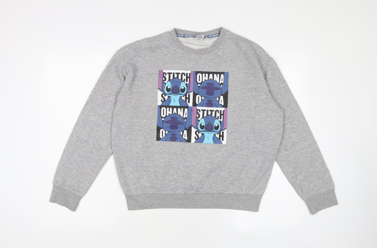Disney Womens Grey Cotton Pullover Sweatshirt Size S Pullover - Stitch