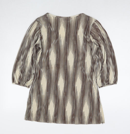 Womens UK Size 16 The Stock Shop Beige Polyester Blouse